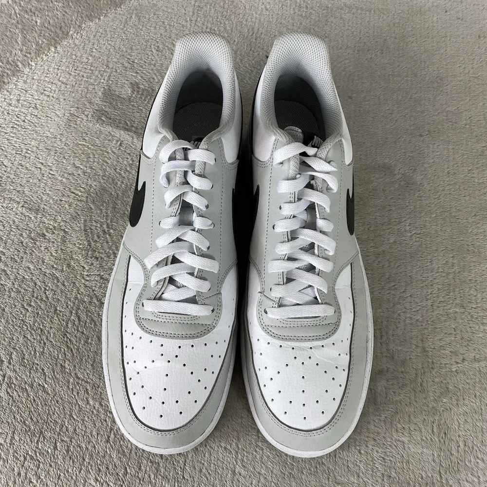Nike Court Vision Mens Sneakers Shoes Size 13 Grey Fog White Next Nature Leather